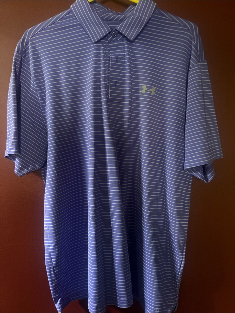 Under Armour Men's Light Blue Striped Performance Polo